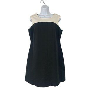 Worthington Petite Black & White Sleeveless Shift Dress Size 14P